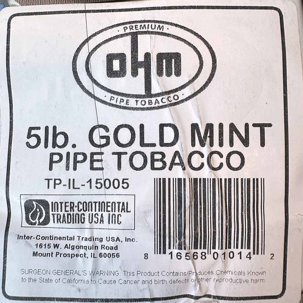 Ohm Menthol Gold Pipe Tobacco