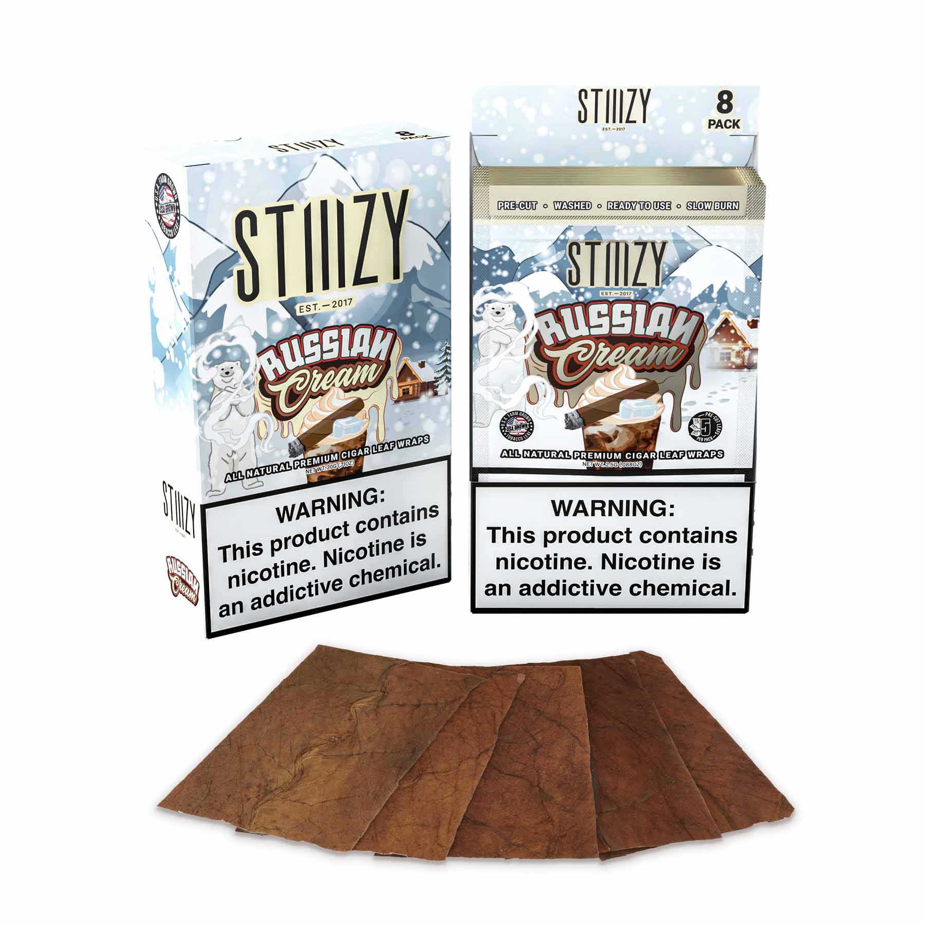 red bull flavor disposable vape STIIIZY Russian Cream Blunt Wraps