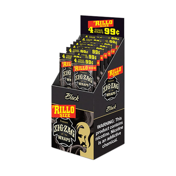 Zig Zag Black Rillo Size Blunt Wraps | BnB Tobacco