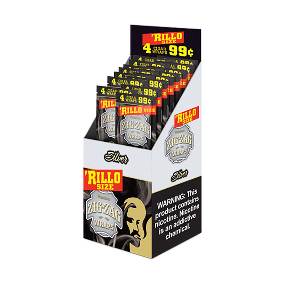 Zig Zag Silver Rillo Size Blunt Wraps