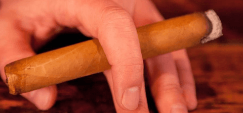 hand holding a cigar