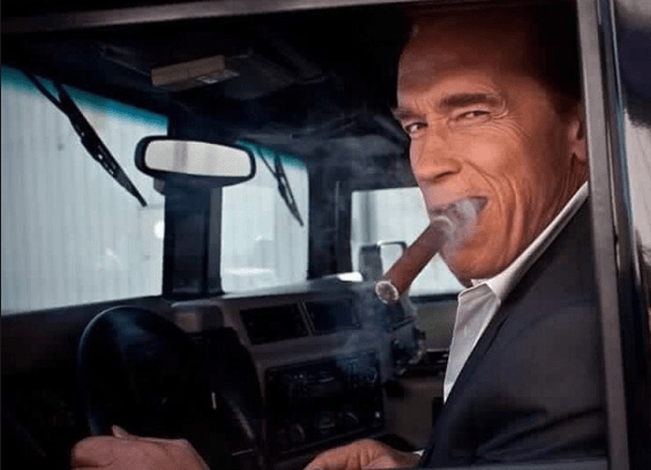Arnold Schwarzenegger Smoking Cigar