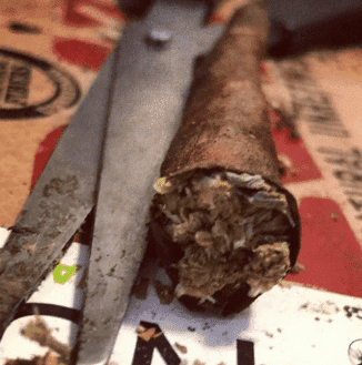 cigar next to scissors