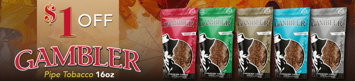 $1 off Gambler pipe tobacco 16oz.
