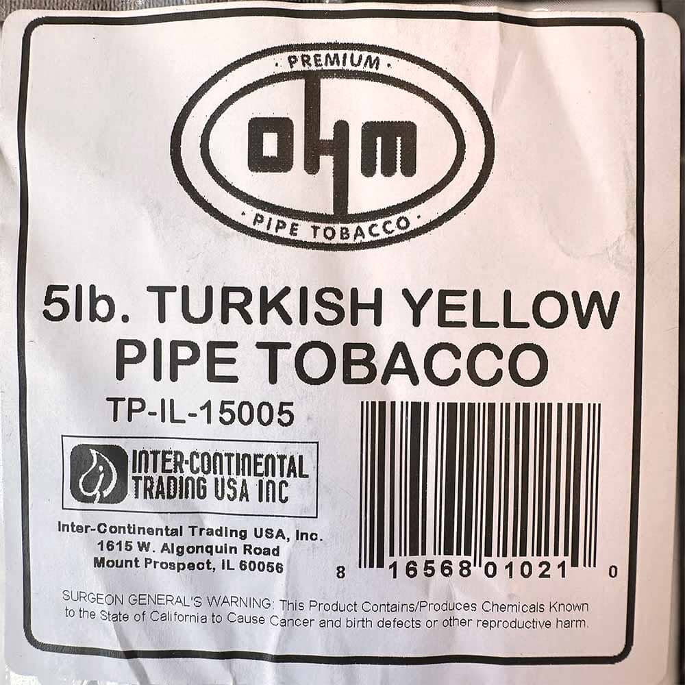 Ohm Turkish Yellow Pipe Tobacco | BnB Tobacco