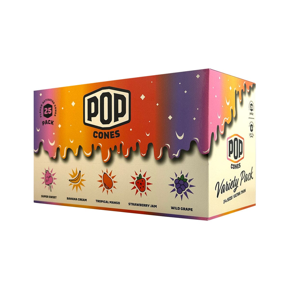 Pop Cones 1 1/4 Ultra Thin Variety Pack