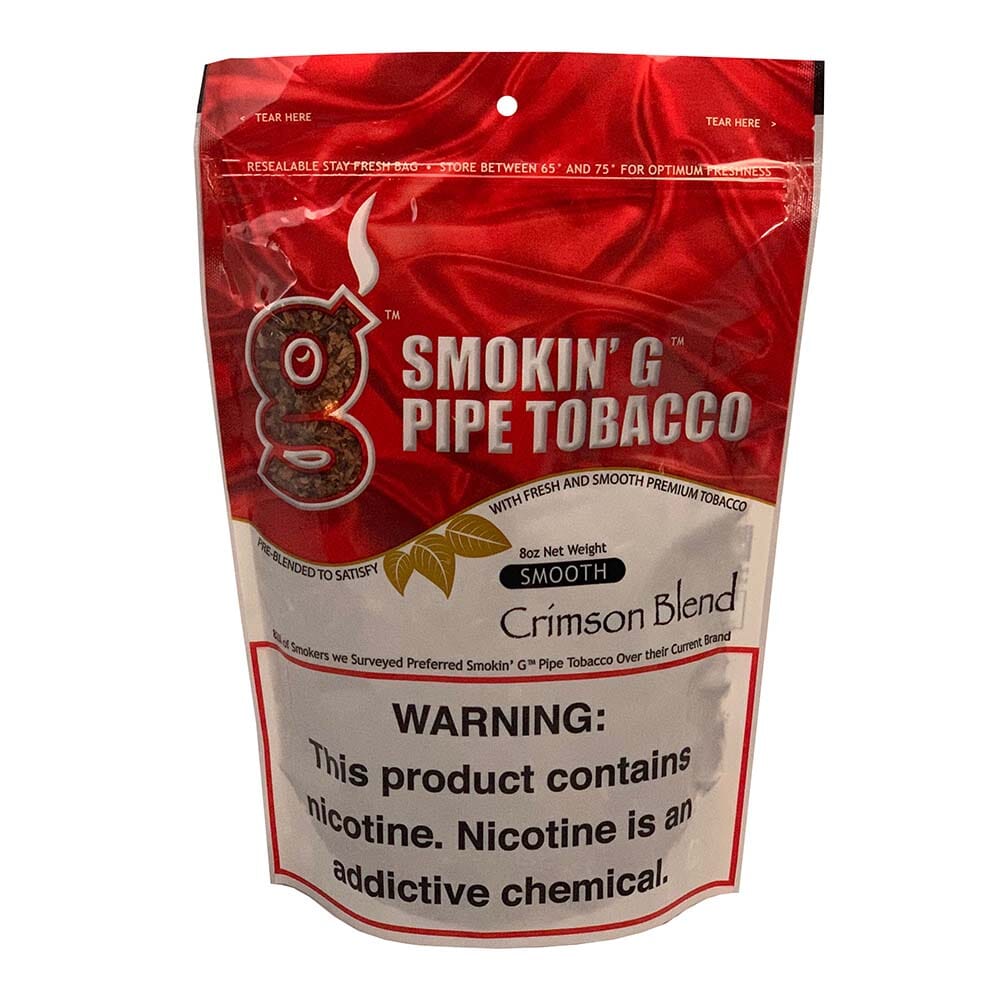grimms premium tobacco Smokin' G Smooth Crimson Pipe Tobacco grimms premium tobacco Smokin' G Smooth Crimson Pipe Tobacco