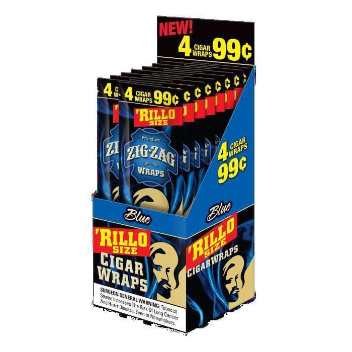 Zig Zag Blue Rillo Size Blunt Wraps