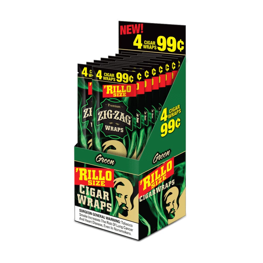 Zig Zag Green Rillo Size Blunt Wraps