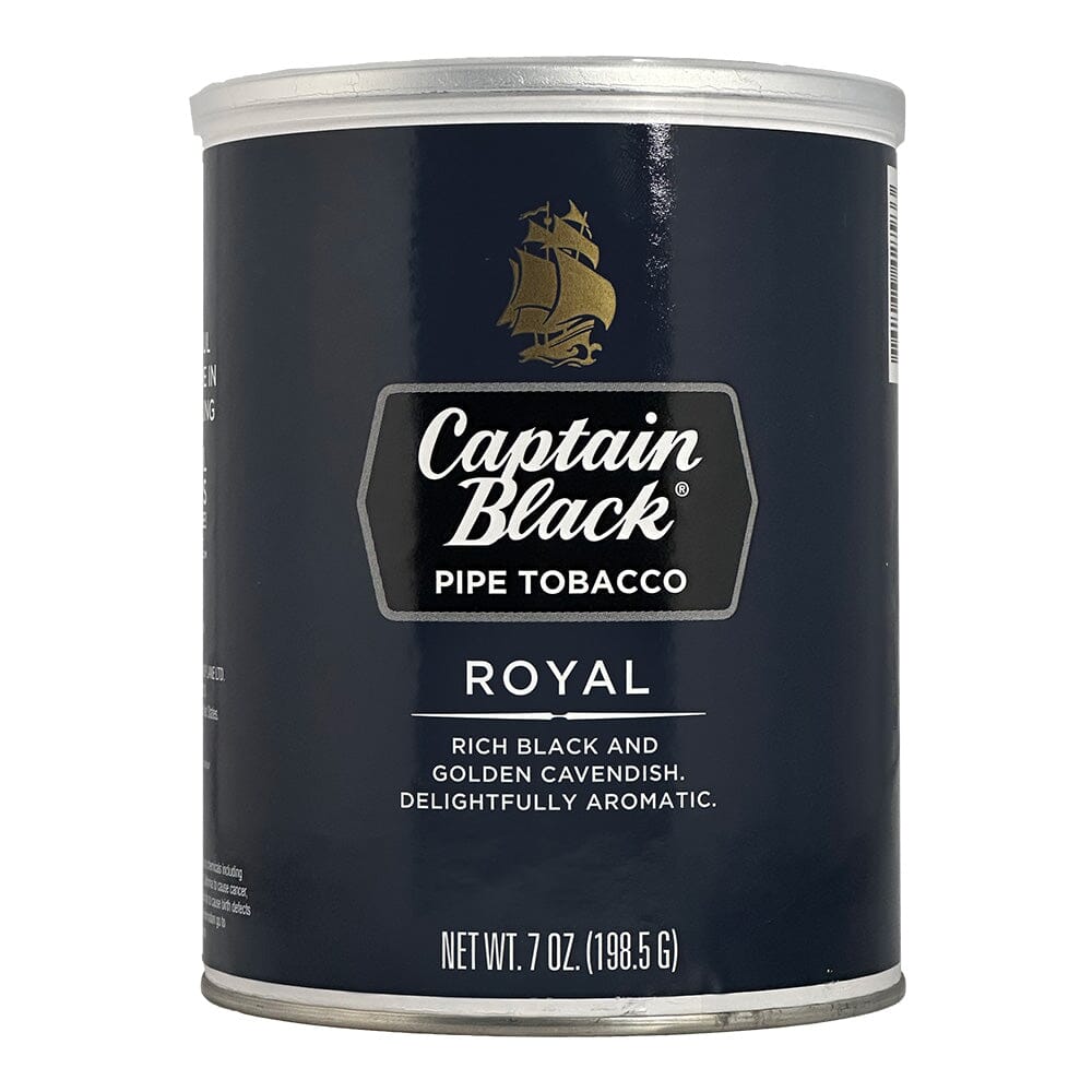 black tobacco tin Captain Black Royal Pipe Tobacco