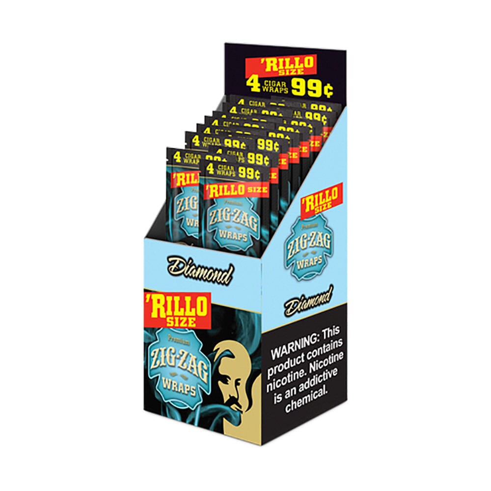 Zig Zag Diamond Rillo Size Blunt Wraps