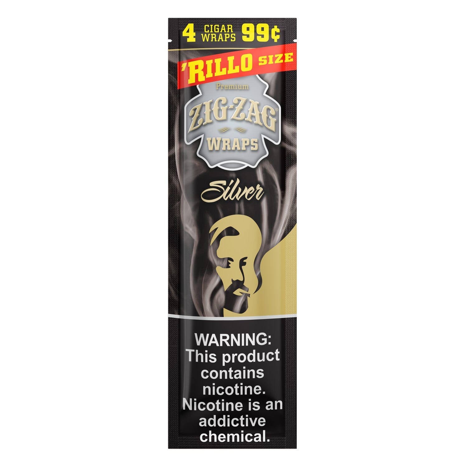 Zig Zag Silver Rillo Size Blunt Wraps