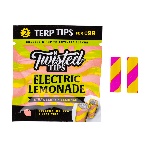 twist pink lemonade vape juice Twisted Tips Terpene Infused Filter Tips - Electric Lemonade