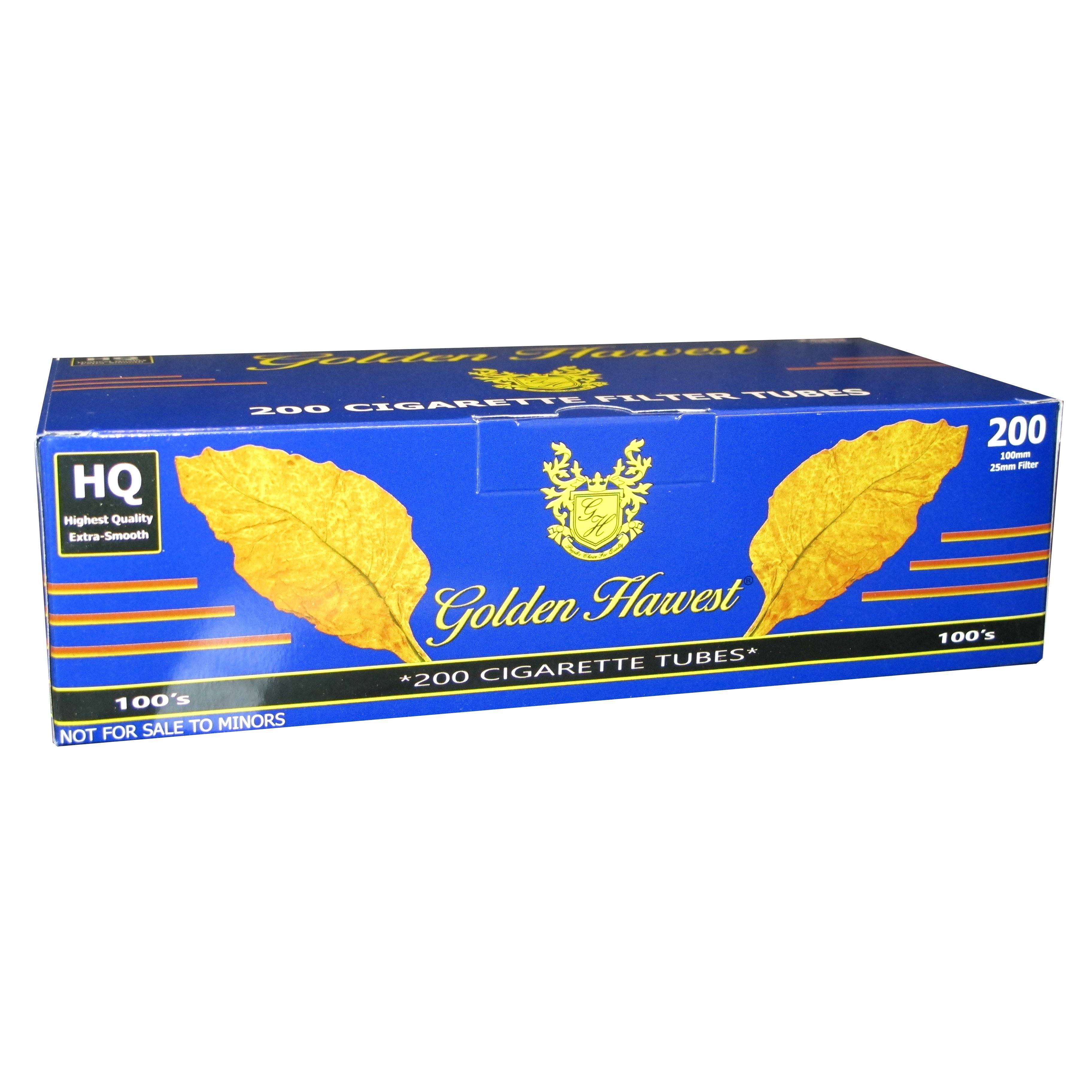 Golden Harvest Blue Cigarette Tubes - bnb-tobacco