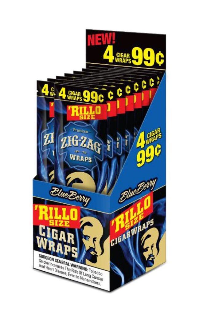Zig Zag Blueberry Rillo Size Blunt Wraps - bnb-tobacco
